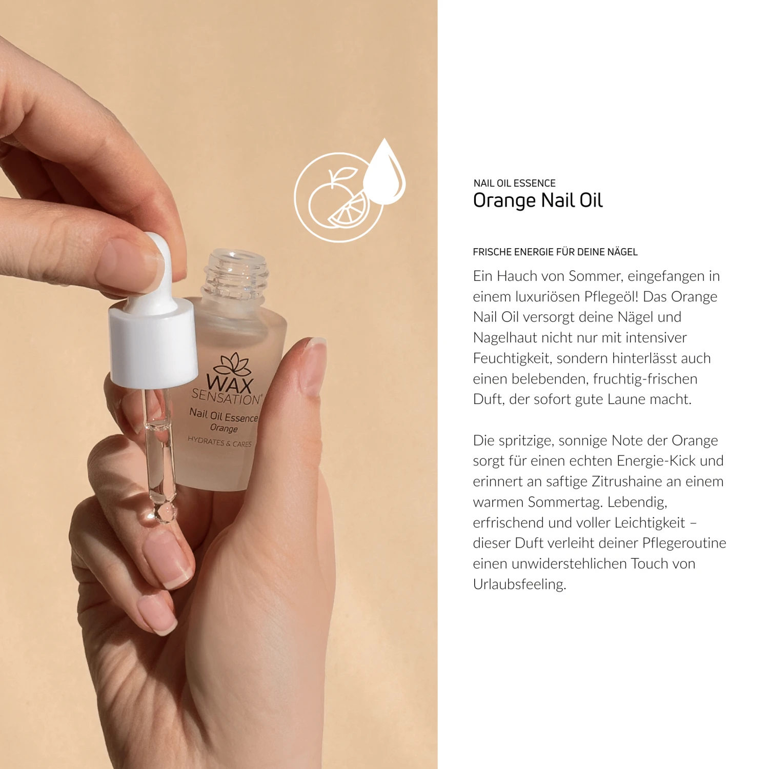 WAXSENSATION Nail Oil Essence Orange 4 WAXSENSATION Nail Oil Essence Orange – Bild 2