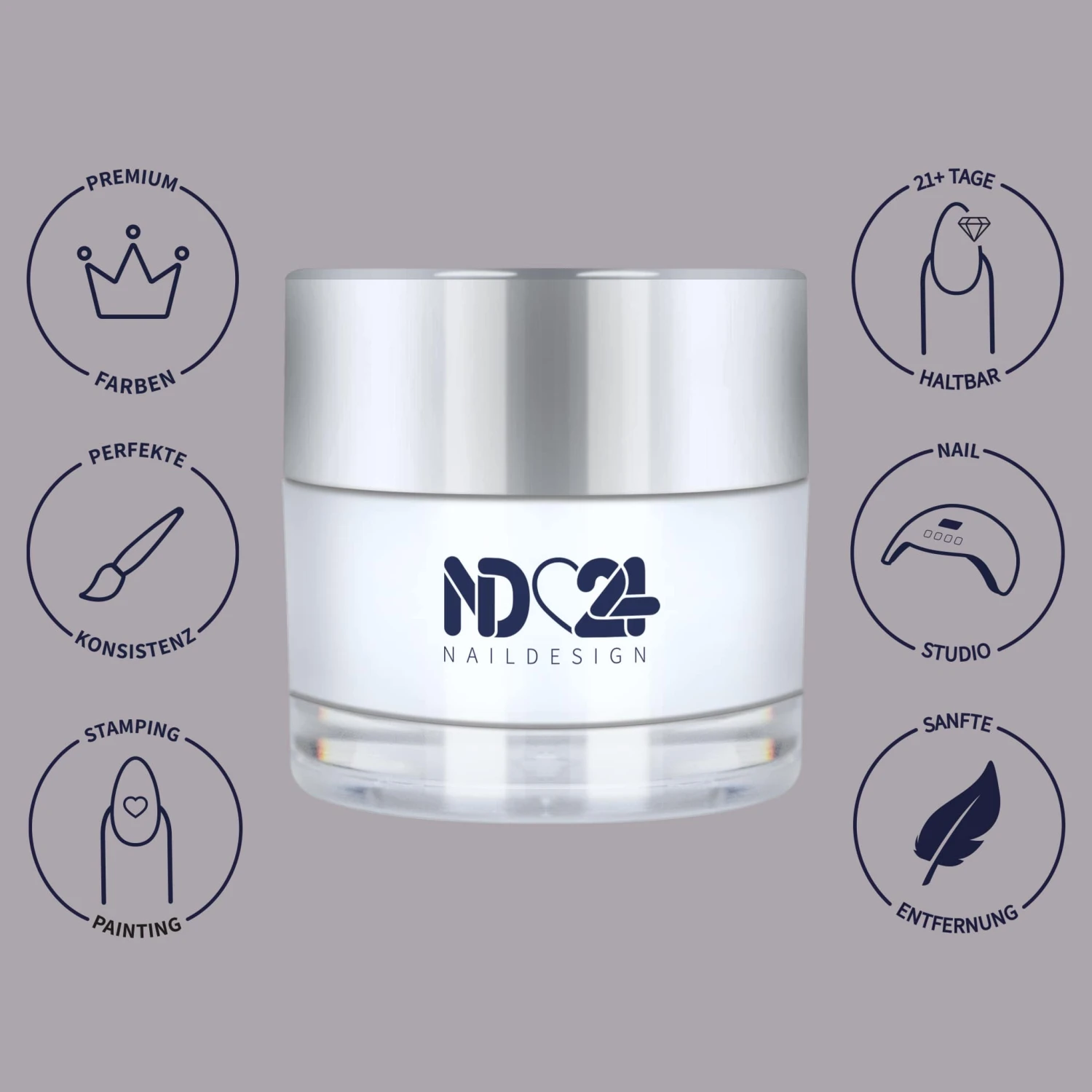 Soak Off Color Gel Dove Grey 4 Soak Off Color Gel Dove Grey – Bild 2