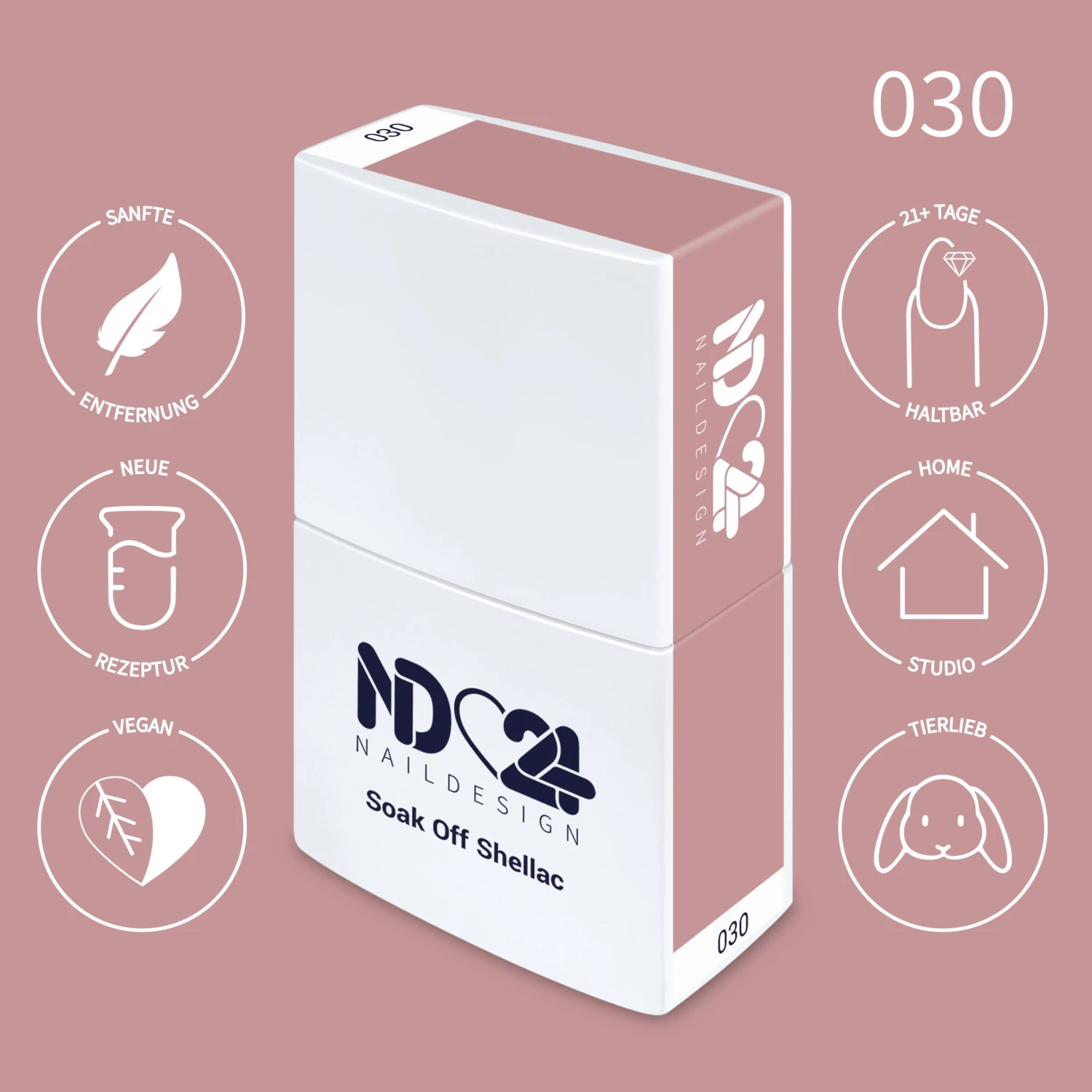 030 Soak Off Shellac Vintage Rose 4 030 Soak Off Shellac Vintage Rose – Bild 2