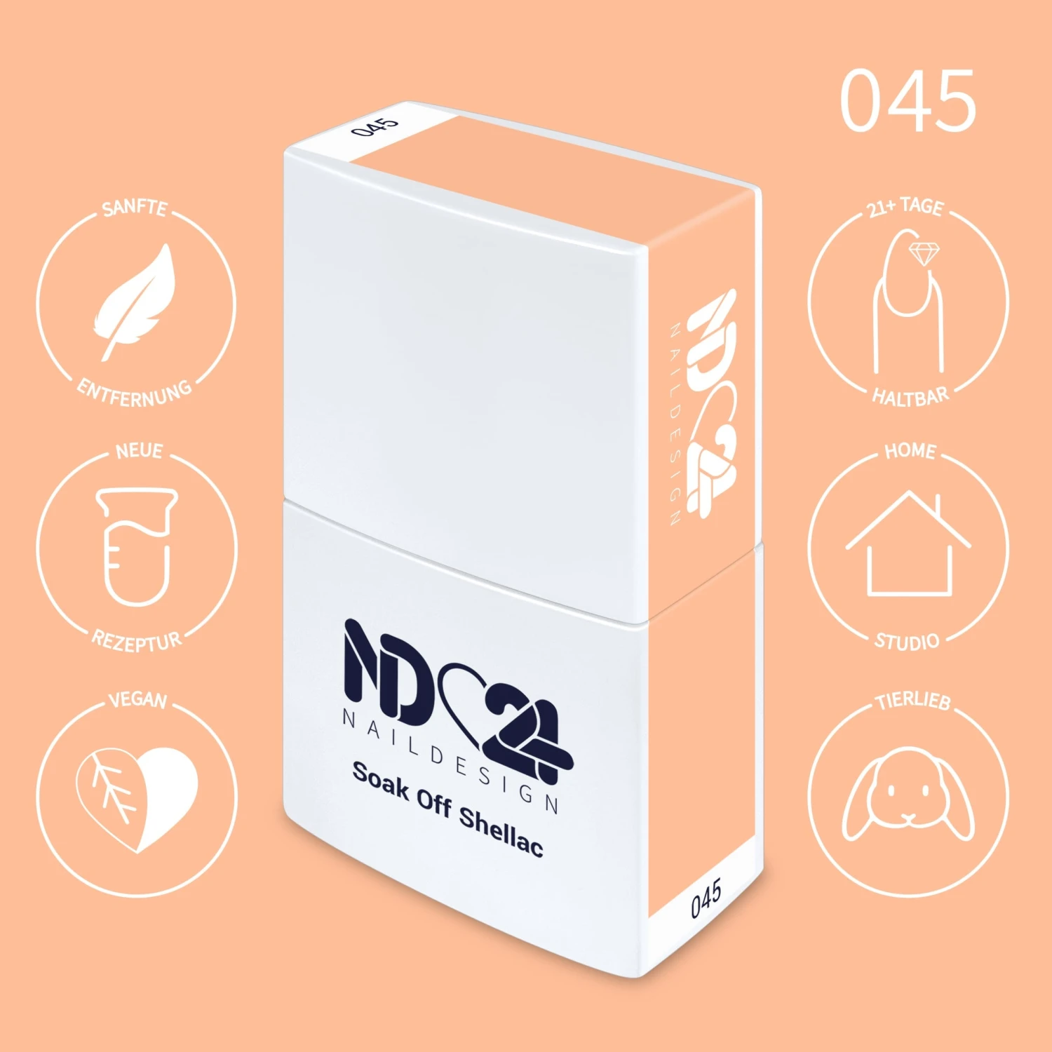 045 Soak Off Shellac Peach Fuzz 4 045 Soak Off Shellac Peach Fuzz – Bild 2