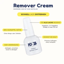 Shellac Set Starter Set -Nagelgeräte Geschäft New Benefit Remover Cream Ad